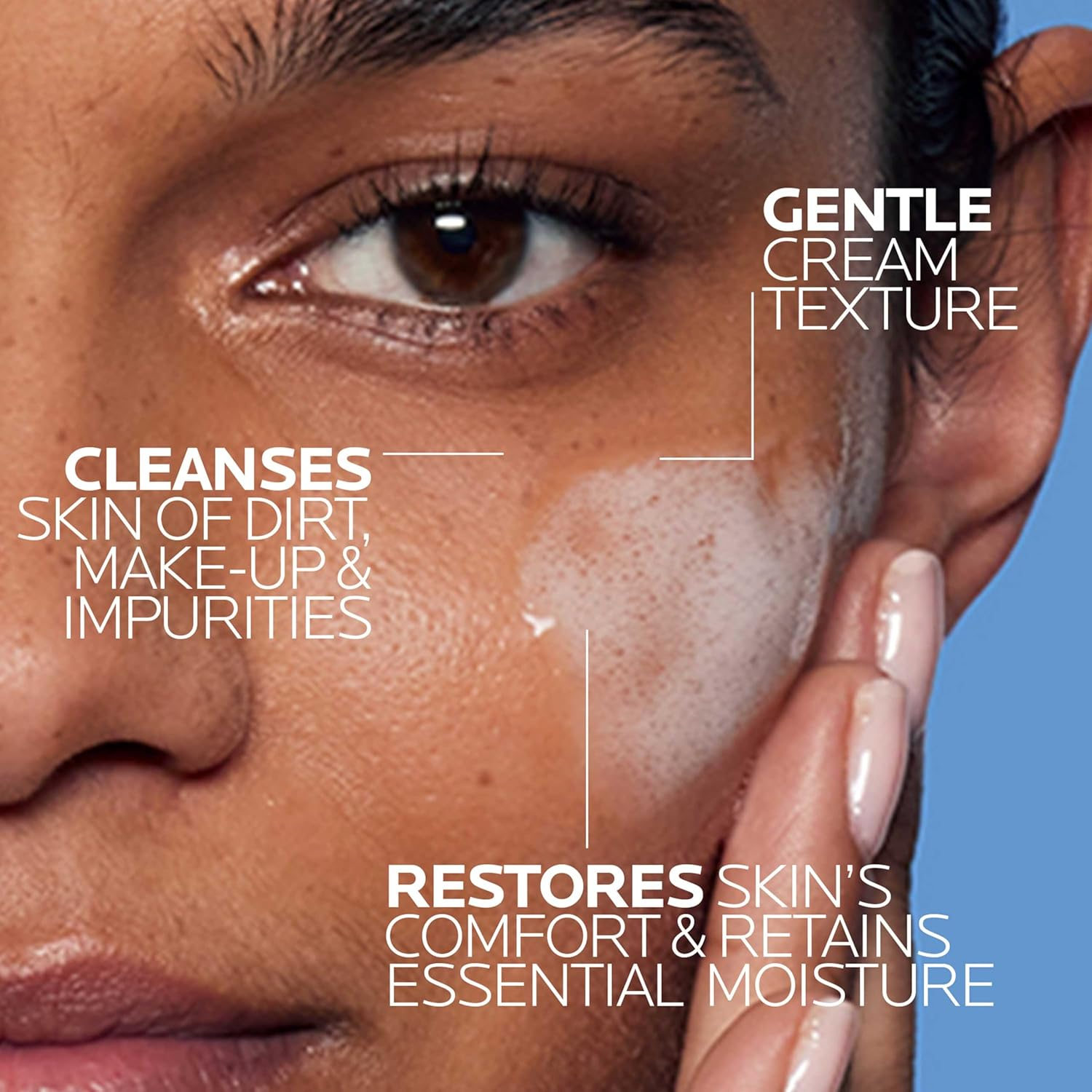 La Roche Posay, Toleriane Crema Limpiadora Facial, Limpieza Diaria Antisequedad, Elimina el Maquillaje Sin Irritación, Con Niacinamida y Agua Termal, Para Piel Muy Sensible y Seca, 400ml - Imagen 3
