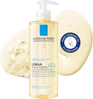 La Roche Posay - Aceite de ducha, Relipidizante, Anti-irritaciones, Hidrata y Calma, Enriquecido con Manteca de Karité, Para Pieles Secas y Atópicas, Lipikar AP+, 400 ml